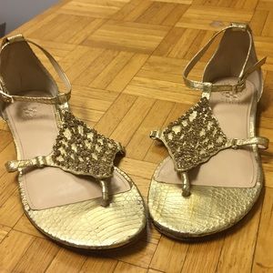 Vince Camuto gold beaded sandals